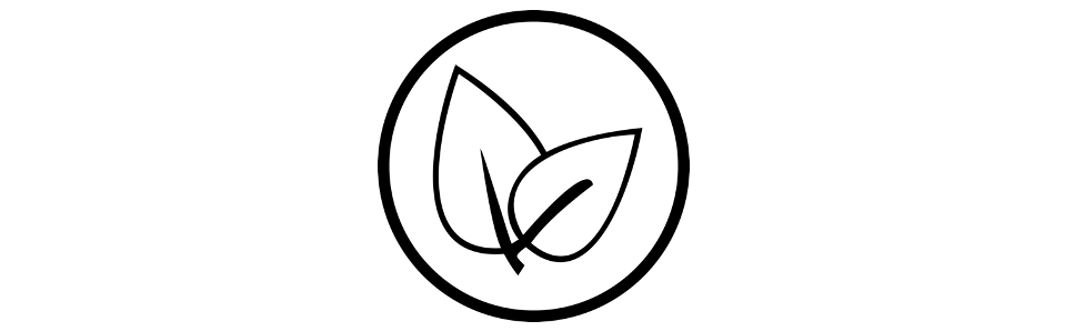 Natural ingredients logo of 2 leaves in a circle